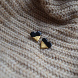 Napichovacie náušnice GOLDEN srdce-1