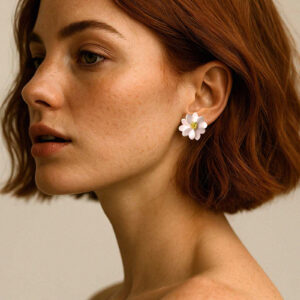 Náušnice FLORA MINI WHITE