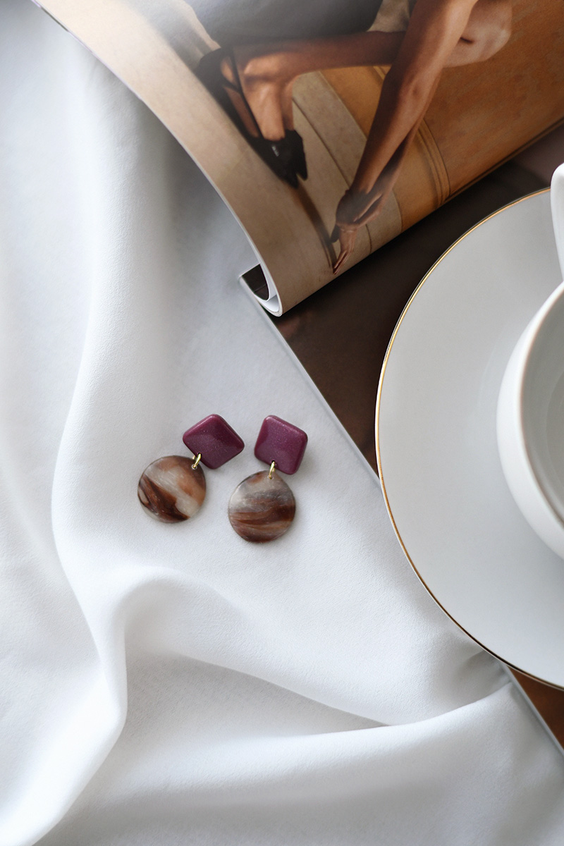 Náušnice BURGUNDY II – Obrázok 2