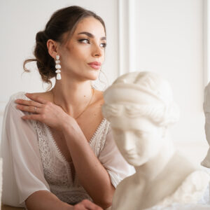 Náušnice MILKY WHITE LONG