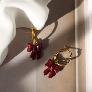 Náušnice PRIMAVERA Bow Burgundy